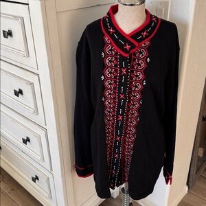 Vintage Storybook Knits XL long line cardigan